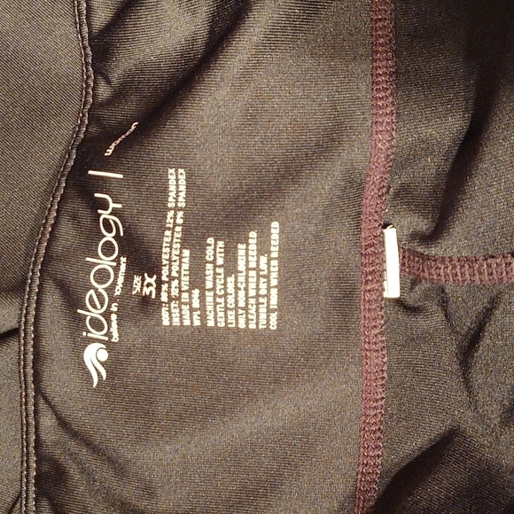 Ideology Cropped Black Leggings with Gray Space Dye Trim Sz 3X - Picture 6 of 10